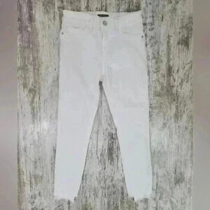 Women's DL1961 Florence Cropped Midrise Instrasculpt Skinny white jeans size 24